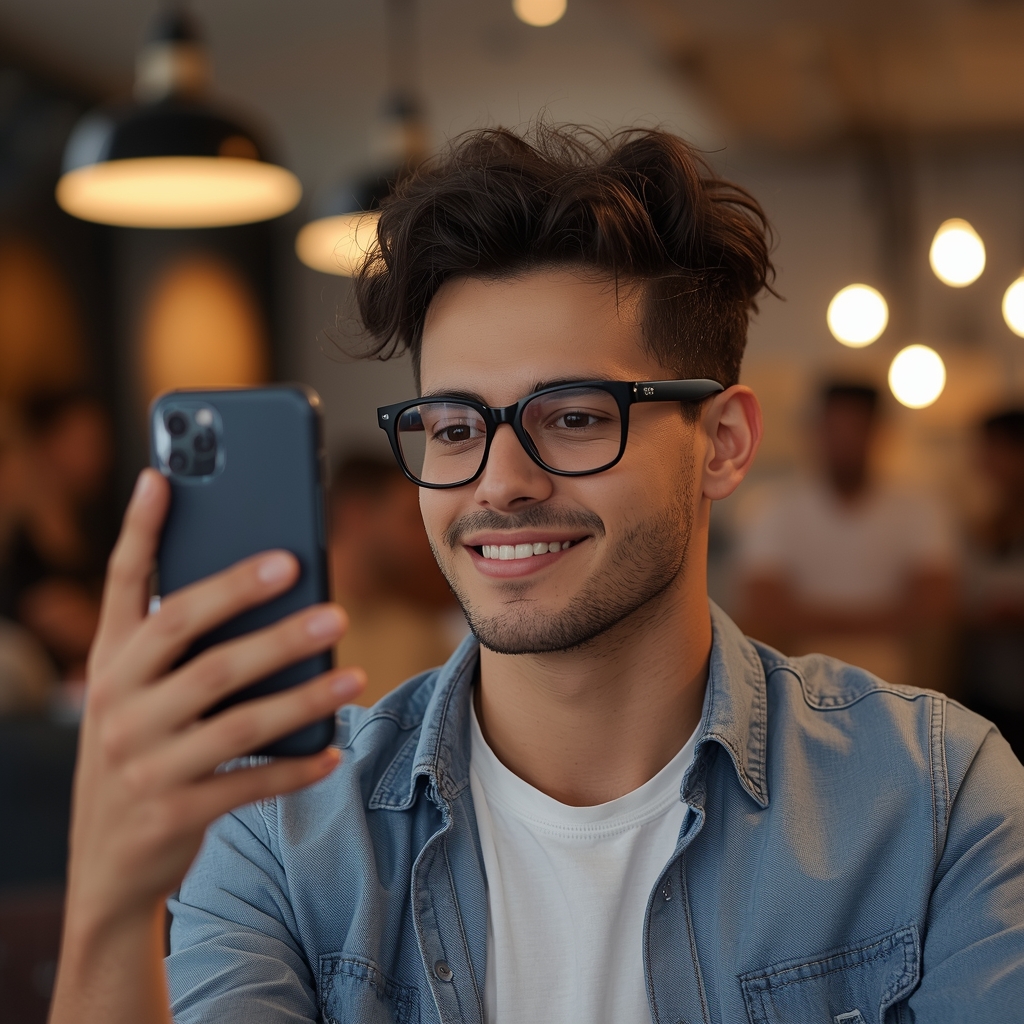 Entrepreneur creating short videos for brand growth